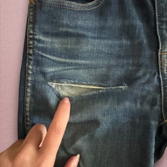 Madewell Ripped High Riser Skinny in Blue - Picture 3 of 6